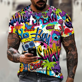Vasarā Jauns Hip Hop Īsām Piedurknēm Vīriešu T-krekls Zaudēt Gadījuma Modes Vintage Krāsu Saskaņošanas O-veida Kakla Vēstuli Anotācija T Krekls Top Tee