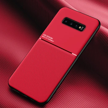 Luksusa Ādas tālrunis Case For Samsung Galaxy S10 S20 S8 S9 Plus S10E Piezīme 20 10 9 8 ultra plānas Magnētisko Auto Plāksnes aizmugurējo Vāciņu