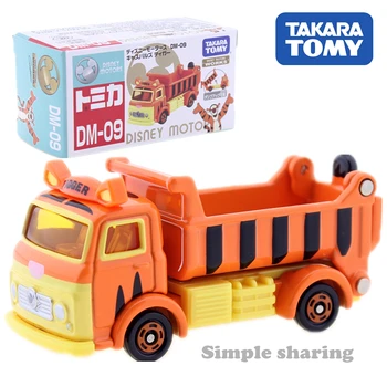 Takara Tomy Tomica Disney Motori DM-09 Tigger Dump Truck Automašīnas Karstā Pop Bērnu Rotaļlietu Transportlīdzekļa Lējumiem Metāla Paraugu Kolekciju Jaunas