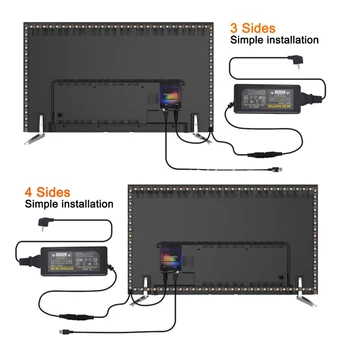 WS2812B SK6812 Ambibox 5V USB Jaudas RGB LED Sloksnes, Lentes Sapņu Krāsa DIY TV Blacklight Datoru, Monitoru, DATORU, Nogāzes Apkārtējās Gaismas