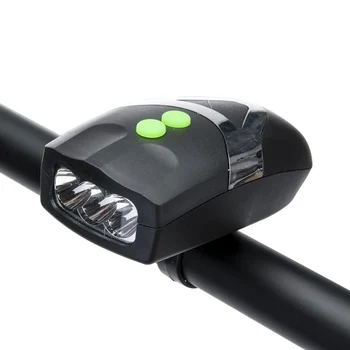 Tikko Ultra Bright 3 LED Bike Velo Priekšējo Galvas Gaismas Lampa + Elektroniskā Bell Ragu Kombinācija, Velosipēdu Piederumi BN99