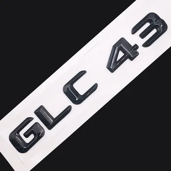 Sākotnējā Lieluma, 1:1 Auto aizmugures Emblēmu Numuru burtiem Auto Uzlīme Uz Mercedes Benz GLC 43 GLC43 Chrome Sudraba/ Melns Matēts