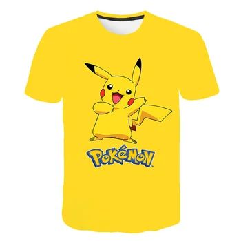 Ir 2021. Bērnu T-Krekls Anime Pikachu 3D Iespiesti Īsām Piedurknēm manga Kostīmu Forši, Smieklīgi Kawaii Gudrs Tshirts Harajuku Gadījuma Tee Krekls