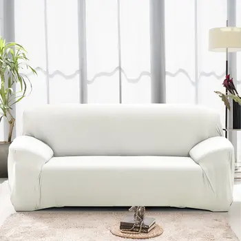 Elastīga Balts Dīvāns Segtu Stiept Cieši Wrap All-inclusive Dīvāns Attiecas uz Dzīvojamās Istabas Dīvāna Pārsegs Krēsls, Sofa Cover spilvendrānā