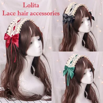 Halovīni Puse Lolita lāce, galvassegu Anime meitene Salds Cosplay Kostīmi galvas Lente Gudrs mati piederumu cos Headqwear