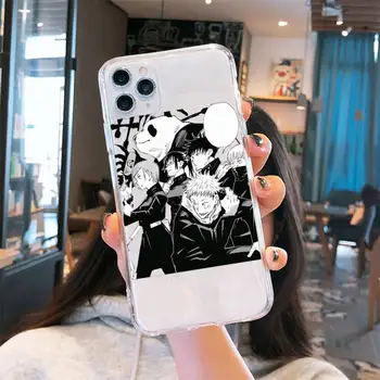 Anime Jujutsu Kaisen Telefonu Gadījumā Pārredzama iPhone 6 7 8 11 12 s mini pro X XS XR MAX Plus segtu būtiska shell