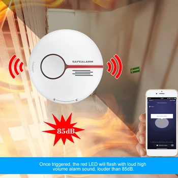 Wifi Dūmu Detektors Smart Ugunsgrēka trauksmes Signalizācijas Sensoru Bezvadu tīkla Drošības Sistēmas Smart Dzīves Tuya APP Kontroles Smart Home Mājas Virtuve