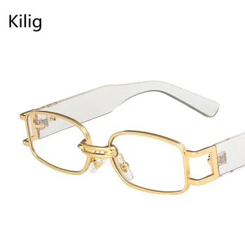 Kilig Metāla Vintage Taisnstūra Saulesbrilles 2020 