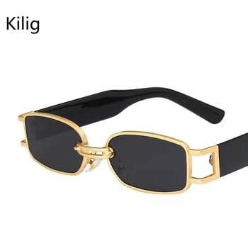Kilig Metāla Vintage Taisnstūra Saulesbrilles 2020 