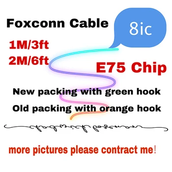 10pcs/daudz Augstas quility 1m/3ft 2m/platības ziņā ir atšķirīgas 6ft 8ic E75 Čipu Datu USB uzlādes kabelis priekš Foxconn X XS MAX 8 7 6 Ar Jaunu iepakojumu