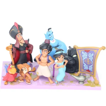 Karikatūra Aladins un burvju lampa Jasmīns Pet mērkaķis tīģeris, papagailis PVC skaitļi rotaļlietas Ziemassvētku un Dzimšanas dienas Dāvana bērniem