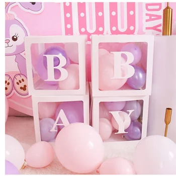 Baby Box (Baby Box Kāzu Rotājumi Meitene Balonu Welcome Home Baloni Gadījumā Apdare Dzimšanas Dienu Apdare