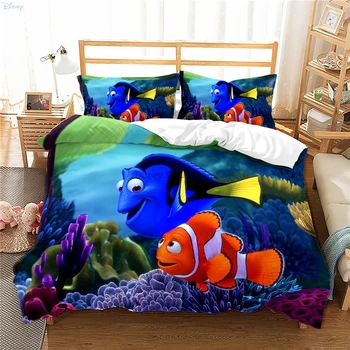 Meklējot Nemo 3d Gultas Komplekts Dory Marlin Karikatūra Raksturs Sega ietver Spilvendrāna Dvīņu Pilna Karaliene, Karalis Zēni Meitenes Bērniem Dāvanas