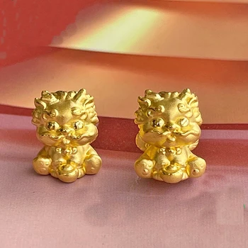 Tīra 24K Dzeltena Zelta Rokassprādzi 3D Grūti Zelta Pūķis Dēls Pixiu Aproce Sievietēm