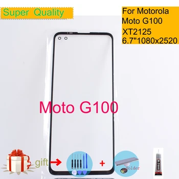 Par Motorola Moto G100 XT2125 Touch Screen Priekšējo Ārējo Stikla Paneli Objektīvs Moto G100 LCD Nomaiņa Stikla
