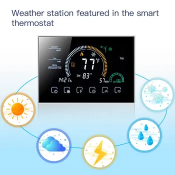 24V WIFI Kontrolieris 7 Dienas Programmējams Istabas Smart Termostats Grīdas Siltuma Sūknis/Centrālā AC Sistēmas Tuya APP Alexa Balss Vadība