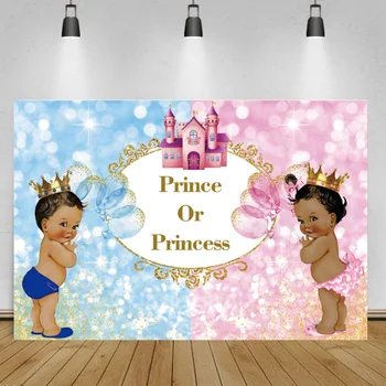 Laeacco Baby Dušas Kristības Princis Vai Princese Zelta Kronis Polka Punktiņi Pielāgota Banner Foto Fona Fotogrāfija Backdrops