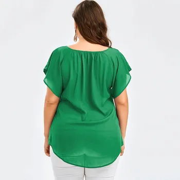 Vasarā Plus Lieluma Sievietēm Drukāšanas Īsām Piedurknēm T-Krekls Visas spēles Cietā Blūze Modes Streetwear Tees Gadījuma Brīvs Džemperis A40