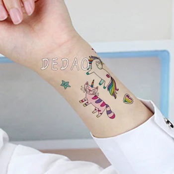 10pcs Bērniem Tetovējums Pagaidu Tetovējumiem Karikatūra Unicorn Zirgu Viltus Tetovējumu Uzlīmes Ūdensizturīgs Tatto Mākslas Tetovējums, Roku, Roku, Bērnu Zēns