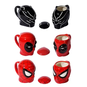 380ml Black Panther Zirnekļcilvēka Deadpool 3D Multfilmu Ūdens Tasi Kafijas Piens, Tēja Keramikas Krūze Home Office Savākšanas traukā Festivāls Dāvanu