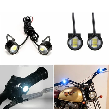 2 Gab LED Motocikla priekšējo Lukturu Uzmanības centrā Braukšanas Dienas Gaitas Gaismas Lukturi