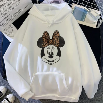 Disney Minnie Mouse Kawaii Anime Smieklīgi Unisex Hoodies Sieviešu Gudrs Mickey Mouse Manga, Grafiskie Sporta Krekls Streetwear Hoody Sieviete