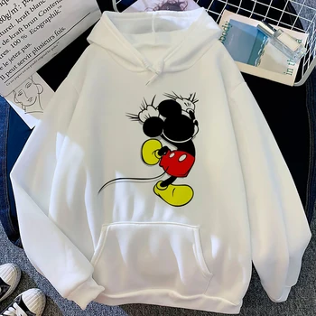 Disney Minnie Mouse Kawaii Anime Smieklīgi Unisex Hoodies Sieviešu Gudrs Mickey Mouse Manga, Grafiskie Sporta Krekls Streetwear Hoody Sieviete