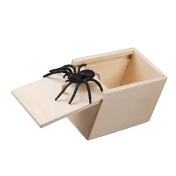 Mākslīgā Spider Koka Pārsteigums Skandāla Lodziņā Joks Palaidnība Gadījumā Smieklīgi Šausmu Triks Rotaļlietas