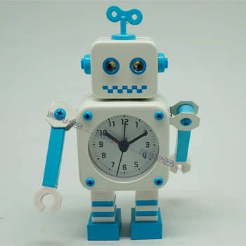 Gultas Meitenes Cute Karikatūra Robots Modinātājs Bērniem Galda Stundas Galda Portatīvo Modinātājs Unikālo Klokje Mūsdienu Galda Pulksteņi OO50AC