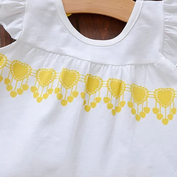 Sodawn Jaunas Meitenes Uzstādīt 2020. Gada Vasaras Peld Piedurknēm Drukāts Mīlestība Top + tīrtoņa Krāsas Bikses 2gab Bērniem Toddler Apģērbi