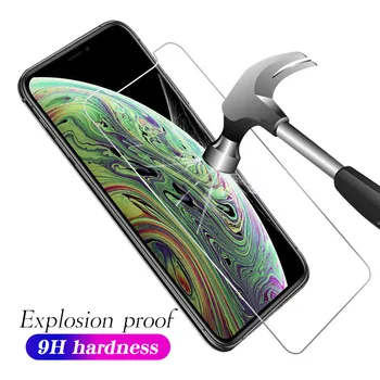 9H Ekrāna Aizsargs, Stikla iPhone 11 Pro MAX 2019 XR XS MAX X S R 7 8 6 S 6S Plus 5 5S 5C SE 7Plus Rūdīts aizsargstikls