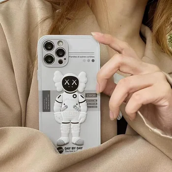 Jaunā Astronautu Viedtālrunis Lietā Par iphone 7 8 Plus xr xs max 11 12 pro, max 3D Sesame Street Vardarbīgu Lācis Attēls Tālruņa Vāciņu Shell