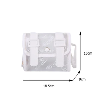 Modes Sievietes Pārredzamu PU Ādas PVC Raibs Plecu Crossbody Messenger Bag Preppy Stils Gadījuma Dāmas Maziem Somas