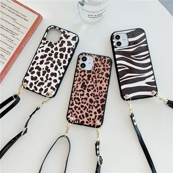 Luksusa Zebra Modelis Leopard Soft Case For Iphone 11 12 Pro Mini Max 7 8 Plus Xr-X Xs Max Se 2 Pu Ādas Vāciņu Fundas