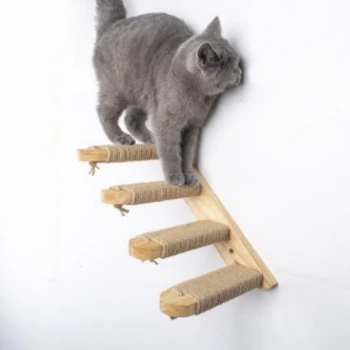 Kaķis Tilta Kāpšanas Karkasa Sienas Uzstādīts Koka Cat Tree House Bed Sizala Skrāpējumiem Pēc Lekt Tilta Pet Mēbeles