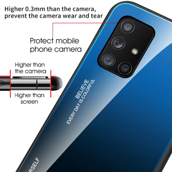 Slīpums Rūdīts Stikls Case For Samsung Galaxy A71 5G Kvantu Aizsardzības Aizmugurējais Vāciņš Samsung Galaxy A31 A11 Cietā Lietā