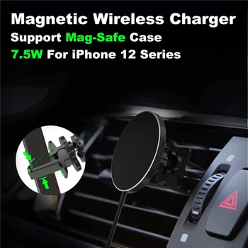 15W Magnētisko Bezvadu Automašīnas Lādētājs Mount iPhone 12 Pro Max Mini Bezvadu Lādēšanas Tālruņa Turētāju Statīvu