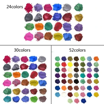 52 Krāsa Vizlas Pulveris Perlamutra Pigmentu Sveķu Krāsa Iepak Ādas Droši DIY Ziepes Epoksīda Sveķiem, Sveci Nagu Grims Kuģis