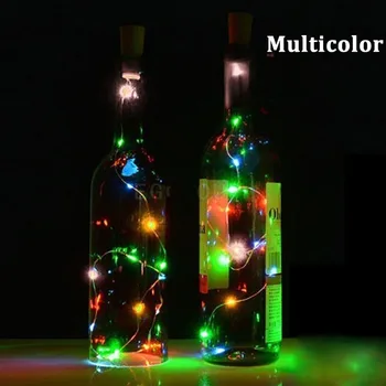 Saules Enerģijas Vara Stieples String Gaismas Korķa Formas LED Vīna Pudeli Fairy Gaismas Nakts Lampas Kāzu Ziemassvētku Puse, Svētku Dekori