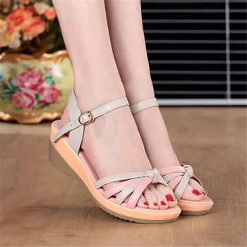 TIMETANGsandals jauktu krāsu ķīlis vasaras sandales sieviešu kurpes sandales liela izmēra nekustamā ādas kurpes sieviete modes sandales