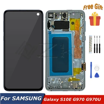 SAMSUNG Galaxy S10E LCD G970F/DS G970U G970W SM-G9700 Instrumenti Displeja skārienekrāns Digitizer Nomaiņa, Montāža Ar Rāmi