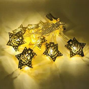 Tuvajos Austrumos Eid Mubarak LED String Gaismas 1.65 m 10 Gaismas Pils Apgaismojums Festivālos Un Rotājumi Gaismas