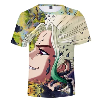 Ir 2021. Karstā Pārdošanas Anime Dr. Akmens 3d Iespiests T-krekls Unisex Modes Harajuku Īsām Piedurknēm ar Apaļu Kakla Streetwear Lielajam Topi