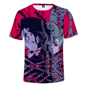 Ir 2021. Karstā Pārdošanas Anime Dr. Akmens 3d Iespiests T-krekls Unisex Modes Harajuku Īsām Piedurknēm ar Apaļu Kakla Streetwear Lielajam Topi