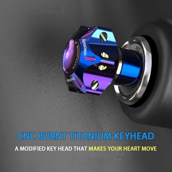 Universālo Motociklu Keychain Modificētu Taustiņš Vāciņa CNC Taustiņu Bitu Atslēgu Galvas Vāka Dekoratīvā Atslēgu Gredzens Auto Aksesuāru