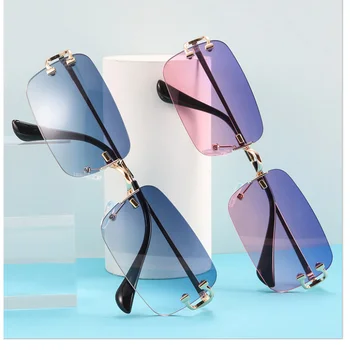 Taisnstūra, loka vīriešu un sieviešu saulesbrilles 2020. gadam pavisam nelielu kvadrātveida luksusa retro saulesbrilles lunette soleil saulesbrilles