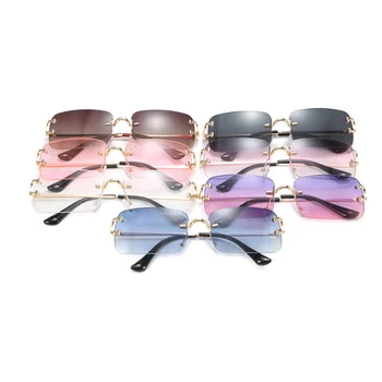 Taisnstūra, loka vīriešu un sieviešu saulesbrilles 2020. gadam pavisam nelielu kvadrātveida luksusa retro saulesbrilles lunette soleil saulesbrilles