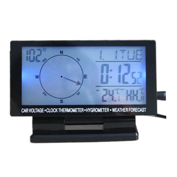 Onever 5 In 1 LCD Digitālais Displejs Auto Paneļa, Ciparu Kompass, Signalizācija Temperatūras Displejs Paneli, Auto 360 Virzienu Norādes
