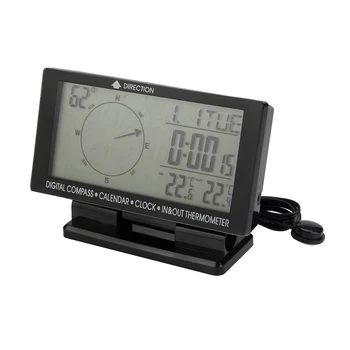 Onever 5 In 1 LCD Digitālais Displejs Auto Paneļa, Ciparu Kompass, Signalizācija Temperatūras Displejs Paneli, Auto 360 Virzienu Norādes