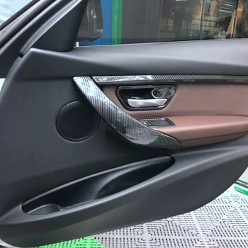 Oglekļa Izskatās Interjerā Durvju Roktura Vāciņš Melns For-BMW 3 Series F30 F31 GT F34 4 Sērijas F36 Jaunas